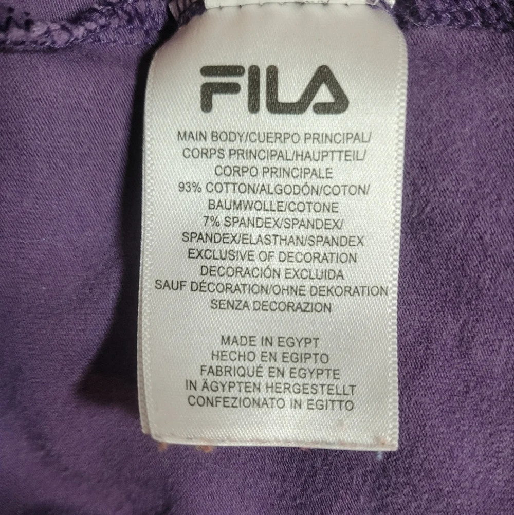Fila Cropped Purple T-Shirt sz S - Picture 7 of 9